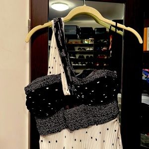 ALC black and white one shoulder dress